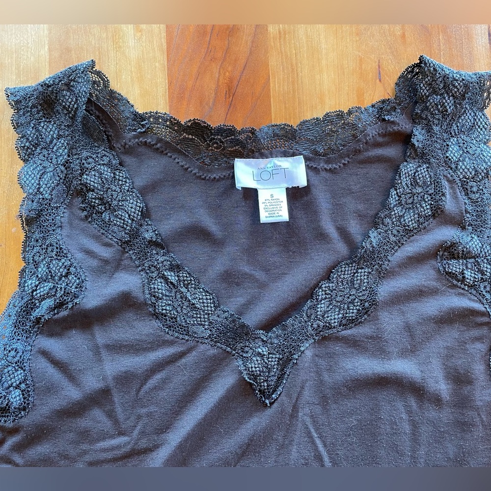 LOFT - brown lace sleeveless top - Size S